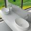 Waschbecken24 | Premium Waschbecken mit Lotus-Effekt für das Badezimmer und Gäste-WC (60x41x15cm, Weiß / A88)