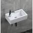 CROSS ZEBRA Verbessertes, rechteckiges, wandmontiertes Waschbecken mit Ablaufgarnitur Hochtemperatur-Kalzinierungs-Keramikgefäß, glänzendes weißes Design, für Badezimmer, Toilette, WC (links)