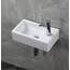 CROSS ZEBRA Verbessertes rechteckiges Waschbecken zur Wandmontage mit Hahn-Abfallsiphon Hochtemperatur-Kalzinierungsgefäß aus Keramik, glänzendes weißes Design, für Badezimmer, Toilette, WC (rechts)