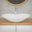 ECD Germany Design Waschbecken Waschtisch 640 x 365 x 130 mm aus Keramik Weiß - Aufsatzbecken Aufsatzwaschbecken Handwaschbecken Aufsatzwaschtisch Spülbecken Wasserfall Waschschale Waschschüssel