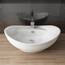 Waschbecken24 | Aufsatzwaschbecken | Premium-Qualität | Einfache Installation | Modernes Design (59x39x21cm, Weiß / A82)