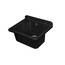 Negrari Waschbecken für Wandmontage, aus Harz, beständig gegen Säuren der üblichen Verwendung, feuchtigkeitsbeständig, Abfluss-Set im Lieferumfang enthalten, L 42 x B 34 x H 21, Schwarz mit Glitzer