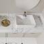 Eridanus Rechteckiges Gefäßwaschbecken mit Wasserhahnloch, Keramik Aufsatzwaschbecken, Waschbecken aus Vitreous China für Badezimmer, Waschtisch, Weißer Glanz - 490 x 370 x 140mm