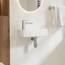 Eridanus Badezimmer Waschbecken, Wandhängendes Platzsparendes rechteckiges weißes Keramikbecken, Wasserhahn LINKEN für Waschtisch, Garderobe, Toilette, Modernes Aufsatzwaschbecken Klein (nur Becken)