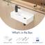 Eridanus Wand-Waschbecken Rechteckig aus Keramik Weiß - Linksseitiger Wasserhahn für Waschtisch, Toiletten - Modern zum Aufstellen auf kleinem Badezimmerschrank