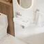 Eridanus Badezimmer Waschbecken, Wandhängendes Platzsparendes rechteckiges weißes Keramikbecken, Wasserhahn LINKEN für Waschtisch, Garderobe, Toilette, Modernes Aufsatzwaschbecken Klein (nur Becken)