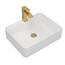 Dcolora DC-SFDOE00087 Waschbecken für Badezimmer, rechteckig, oberhalb der Theke, Porzellan-Keramik-Spüle mit goldfarbenem Zubehör, 38,1 cm D x 48,3 cm B x 12,7 cm H