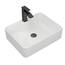 Dcolora DC-SFDOE00086 Waschbecken für Badezimmer, rechteckig, oberhalb der Theke, Porzellan-Keramik-Spüle mit schwarzem Zubehör, 38,1 cm D x 48,3 cm B x 12,7 cm H