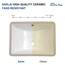 Sarlai Rechteckige Unterbauspüle – 45,7 x 35,6 cm, moderne weiße Keramik, Waschtisch-Waschbecken mit Überlauf, innen 41,3 x 30 x 16,5 cm