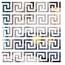 SelfTek 60 Stück Abnehmbare Acrylspiegel Spiegel Wandaufkleber Silber Spiegel Abziehbilder Geometrische Griechische Schlüsselmuster für zu Hause Schlafzimmer Hintergrund Dekoration (60-Silber)