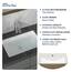 Sarlai Unterbau-Waschbecken – 53,3 x 35,6 cm, rechteckiges Gefäß-Waschbecken, Unterbau, moderne weiße Keramik, rechteckiges Waschbecken, Kunstwaschbecken mit Überlauf, Innenschüsselgröße 46,5 x 31,8 x