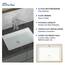 Sarlai Rechteckiges Waschbecken, Unterbau, 50,8 x 35,6 cm, reinweiß, rechteckig, Unterbauspüle, Porzellan, Keramik, Waschtisch, Waschbecken