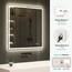 S'bagno Bluetooth-Badspiegel-mit-Beleuchtung-80x80cm, LED-Badezimmerspiegel mit Entfoggen, 3000K-6500K, Dimmbar, Speicher, HD-gehärtetes Glas, IP44-Badezimmer-Spiegel-mit-LED, Horizontal/Vertikal