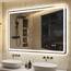 S'bagno Badspiegel mit Beleuchtung 1000x700mm,LED Badezimmerspiegel mit Speicher, Entfoggen, 3000K/4000K/6500K, Dimmbar, HD-gehärtetes Glas, IP44 Bad Spiegel mit Licht Horizontal/Vertikal