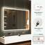 S'bagno Bluetooth-Badspiegel-mit-Beleuchtung-100x70cm, LED-Badezimmerspiegel mit Entfoggen, 3000K-6500K, Dimmbar, Speicher, HD-gehärtetes Glas, IP44-Badezimmer-Spiegel-mit-LED, Horizontal/Vertikal