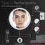 Rocollos Wiederaufladbarer beleuchteter MakeupSpiegel, Chrom, Kosmetikspiegel mit 3 Farblichtern, dimmbarer Touchscreen, 20,3 cm LED, doppelseitig, 1fach10fache Vergrößerung (Schwarz, 1X/10X)