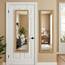 Americanflat 38x130 cm Türspiegel zum Einhängen - Ganzkörperspiegel - Große Spiegelfläche - Bruchsicheres Glas mit Metallbügel zum Aufhängen Badezimmer, Schlafzimmer - MDF-Rahmen Farbe Eiche