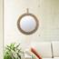 Stonebriar Small Vintage Nautical Round Wall Mirror with Rope Wrapped Trim and Hanging Loop