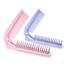 RHOS Mini-Klappkämme für Geldbörse und Reisen, Doppelköpfe, kleine Kämme und Bürsten-Set für Damen, Mädchen, Rosa und Violett, 2 Stück