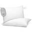 Digital Decor Set mit Zwei Kissen aus 100% Baumwolle, Hoteldaunen-Alternative, DREI Komfortstufen, (Silber, Standard)