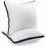 Utopia Bedding Kopfkissen (2er Set), 80 x 80 cm, Gebürsteter Stoff Bezug, Hohlfaser Füllung, Premium Qualität Weich und Atmungsaktiv, Marineblau