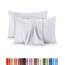 Utopia Bedding – 2er-Set Kissenbezüge – 50 x 75 cm – Oeko-TEX – Gebürstete Mikrofaser, 100% Polyester, mit Umschlagverschluss (Kissenfüllung Nicht enthalten), nur Kissenbezug – Weiß