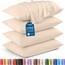 Utopia Bedding Queen-Kissenbezüge – 4er-Pack – Hotelverschluss – weicher, gebürsteter Mikrofaserstoff – schrumpf- und farbecht, Kissenbezüge, Queen-Size, 20 X 30 Inches (Beige)