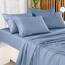 Utopia Bedding California King Size Bettlaken-Set, 4-teilig, weiche und atmungsaktive Mikrofaser, enthält 1 Spannbetttuch, 1 Bettlaken und 2 Kissenbezüge, Oeko Tex (Heather Navy)