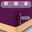 Buymax Topper Spannbettlaken 200x200 cm Spannbetttuch 100% Baumwolle Jersey für Matratzentopper bis 12 cm Matratzenhöhe Bettlaken für Boxspringbett Topper, Aubergine