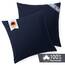 Blumtal Kissenbezug 50x50 cm (2er Set Kissenbezüge) - Dunkelblau - 100% Baumwoll-Jersey, Oeko-Tex Zertifiziert, Kissenbezüge 50x50 - Jersey Kissenhülle für Deko-Kissen 50x50 mit Reißverschluss