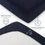 Blumtal® Premium Jersey Spannbettlaken 160x200cm Boxspringbett im 2er Set - Oeko-TEX zertifiziertes Spannbettlaken 160x200cm Baumwolle - Spannbetttuch 160x200 Boxspringbett - Dark Ocean Blue - Blau