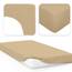 Jacobson Jersey Spannbettlaken Spannbetttuch Baumwolle Bettlaken (90x200-100x200 cm, Beige)