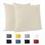 Dreamzie Kissenbezug 80x80 (Set mit 2) - 100% Jersey Baumwolle 150 g/qm Kissenbezüge -Beige - Für Kissen 80 x 80 cm - Kissenhülle - Kissenbezug - Resistent und Hypoallergen