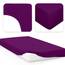 Jacobson Jersey Spannbettlaken Spannbetttuch Baumwolle Bettlaken (140x200-160x220 cm, Royal Lila)