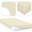 Jacobson Jersey Spannbettlaken Spannbetttuch Baumwolle Bettlaken (180x200-200x220 cm, Natur)