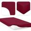 Jacobson Jersey Spannbettlaken Spannbetttuch Baumwolle Bettlaken (180x200-200x200 cm, Bordeaux)