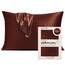 Kitsch Kissenbezug aus 100% Satin, weicher als Seide, vegane Seide (Schokobraun, Standard/Queen-Size)