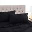 Utopia Bedding 4 Teilige Bettlaken Set 120x190 cm, Schwarz - Polyester Microfaser, Oeko-Tex Zertifiziert, 1 Spannbettlaken 120x190 cm, 1 Bettlaken 228x259 cm und 2 Kissenbezüge 50x75 cm