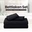 Utopia Bedding 4 Teilige Bettlaken Set 120x190 cm, Schwarz - Polyester Microfaser, Oeko-Tex Zertifiziert, 1 Spannbettlaken 120x190 cm, 1 Bettlaken 228x259 cm und 2 Kissenbezüge 50x75 cm