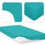 Jacobson Jersey Spannbettlaken Spannbetttuch Baumwolle Bettlaken (180x200-200x220 cm, Türkis)