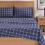 Great Bay Home Flanell-Bettwäsche-Set, California-Kingsize-Bett, 100 % türkische Baumwolle, doppelt gebürstet, bedruckt, ultraweich, gemütlich, 4-teiliges Bettwäsche-Set (Windowpane, Marineblau/Weiß)