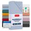 Blumtal® Baumwolle Spannbettlaken 150x200cm Basics Jersey - Bettbezug 150x200cm - Oeko-TEX zertifiziertes Spannbetttuch 150x200cm - Matratzenbezug 150x200cm - Leintuch - Bettbezug - Hellblau
