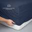 Blumtal Luxus Spannbettlaken 200x200 Boxspringbett bis 40cm Höhe - Oeko-Tex Zertifizierte Baumwoll Bettlaken 200x200 - Dark Ocean Blue