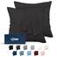 Kissenbezug 80x80 Dunkelgrau 2er Set Mikrofaser Oeko-TEX Zertifiziert Dreamzie - Kopfkissenbezug 80x80 Weich