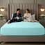 Utopia Bedding Queensize-Spannbetttuch mit extra tiefen Taschen, passend für Matratzen bis zu 53 cm, schrumpf- und farbbeständig, pflegeleicht, nur 1 Spannbetttuch mit tiefen Taschen, Spa-Blau