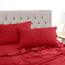 Utopia Bedding 4 Teilige Bettlaken Set 135x190 cm, Rot - Polyester Microfaser, Oeko-Tex Zertifiziert, 1 Spannbettlaken 135x190 cm, 1 Bettlaken 225x255 cm und 2 Kissenbezüge 50x75 cm