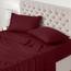 Utopia Bedding 4 Teilige Bettlaken Set 160x200 cm, Burgunderrot - Polyester Microfaser, Oeko-Tex Zertifiziert, 1 Spannbettlaken 160x200 cm, 1 Bettlaken 266x259 cm und 2 Kissenbezüge 50x75 cm