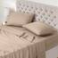 Utopia Bedding 4 Teilige Bettlaken Set 160x200 cm, Beige - Polyester Microfaser, Oeko-Tex Zertifiziert, 1 Spannbettlaken 160x200 cm, 1 Bettlaken 266x259 cm und 2 Kissenbezüge 50x75 cm