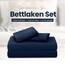 Utopia Bedding 4 Teilige Bettlaken Set 135x190 cm, Marineblau - Polyester Microfaser, Oeko-Tex Zertifiziert, 1 Spannbettlaken 135x190 cm, 1 Bettlaken 225x255 cm und 2 Kissenbezüge 50x75 cm