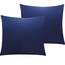 NTBAY 2er Set Kissenbezug 40x40 cm 100% Mikrofaser Kissenhülle, Superweicher Kopfkissenbezug, Marine Blau